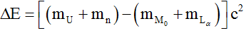 Phươn g pháp:

Công thức tính năng lượng toả ra của phản ứng: ∆E = (mt – ms)c2

(mt, ms lần lượt là tổng khối lượng của các hạt trước và sau phản ứng)

  Công thức liên hê ̣giữa số hạt và khối lượng: N = (m/A)NA

Cách giải:  Năng lượng toả ra khi 1 hạt U phân hạch là :

 

1g U235 chứa 

 

=> 1 gam U phân hạch hết toả năng lượng:

 

 

=> Lượng xăng cần sử dụng là: 