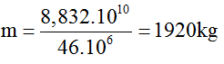 Phươn g pháp:

Công thức tính năng lượng toả ra của phản ứng: ∆E = (mt – ms)c2

(mt, ms lần lượt là tổng khối lượng của các hạt trước và sau phản ứng)

  Công thức liên hê ̣giữa số hạt và khối lượng: N = (m/A)NA

Cách giải:  Năng lượng toả ra khi 1 hạt U phân hạch là :

 

1g U235 chứa 

 

=> 1 gam U phân hạch hết toả năng lượng:

 

 

=> Lượng xăng cần sử dụng là: 