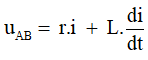 Theo định luật Ôm cho đoạn mạch AB: uAB  = r.i – e với e là suất điện động tự cảm:

Ta được: 