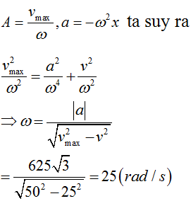 Ta có: 

- Vì t = 0, vật qua vị trí có vận tốc v=25(cm/s)  và gia tốc

- Thế năng của con lắc tại thời điểm t=4,24T  là: