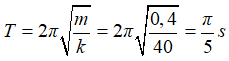 Chu kì dao động của con lắc lò xo

Biên độ dao động của con lắc lò xo A = 8 cm

Xét thời gian t = 7π/30s = T + T/6

Như vậy sau 7π/30s vật nặng đang ở vị trí có li độ x = 4 cm

 + Khi đó thế năng và động năng của con lắc lò xo