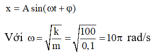 +  Độ biến dạng của lò xo :

Do vật dao động điều hòa nên phương trình dao động của vật có dạng : 

+ Theo bài ra tại t= 0 :

Thay vào (1) ta tìm được : A = 4 cm 

Quảng đường vật đi được trong 1/3 chu kì kể từ thời điểm t = 0 là:  