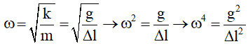 - Vì đưa vật lên đến độ cao lúc không bị biến dạng nên biên độ A = Δl.

- Áp dụng công thức độc lập của v và a ta có: