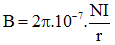 + Cảm ứng từ tại tâm của vòng dây gồm N vòng:

+ Do đó

=> .