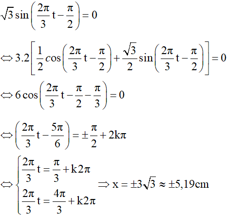 - Phương trình dao động tổng hợp:

- Tại thời điểm x1  = x2 :

- Ta có: