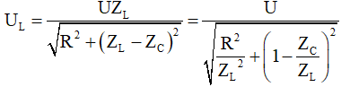 - Ta có:

- Muốn U_L cực đại thì mẫu số phải có giá trị cực tiểu.

- Lấy đạo hàm biểu thức trong căn ở mẫu số theo ZL  và đặt đạo hàm đó bằng 0.

+ Kết quả: