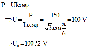 - Góc lệch pha giữa u và i trong mạch: φ = π/3 - π/6 = π/6.