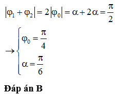 + Áp dụng công thức giải nhanh khi P1 = P2 thì 