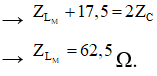Từ đồ thị, ta thấy rằng                      là giá trị của cảm kháng để điện áp hiệu dụng trên cuộn dây cực đại 

Tại N mạch xảy ra cộng hưởng, khi đó điện áp hiệu dụng trên tụ là 40 V 

 và  là hai giá trị của cảm kháng cho cùng công suất tiêu thụ.

Thay vào ZC và                      vào phương trình đầu tiên, ta tìm được a = 30.