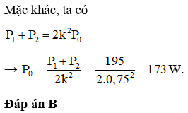 + Từ đồ thị, ta thấy x và z là hai giá trị của tần số góc cho cùng UL = 0,75ULmax.