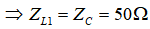 Khi độ tự cảm L1 = 1/π H thì i cùng pha với u => Mạch xảy ra cộng hưởng => ZL1 = ZC.

Khi L2 = 2/π H thì UL đạt cực đại