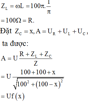 Ta có: 

Để A đạt thì f(x) đạt cực đại. Khảo sát hàm f(x) theo x, ta có: