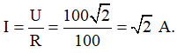 + Cường độ dòng điện hiệu dụng qua điện trở 