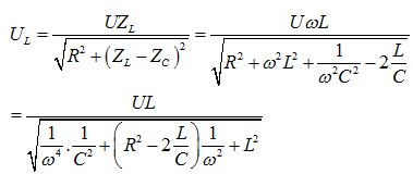 Điện áp giữa hai đầu L là:

Để UL đạt giá trị lớn nhất thì mẫu số phải đạt giá trị nhỏ nhất nên: