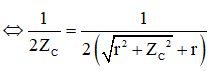 LCω2 = 2 → Lω = 2/Cω → ZL = 2ZC

(1): 

(2): 

Từ đồ thị

(3)

Khi R = 30 Ω → P2max = P1

(4)

Từ (3) và (4), suy ra r = 270 Ω