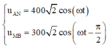 Dễ dàng tìm được

Có uAN vuông pha với uMB. Giản đồ vecto :

Áp dụng hệ thức lượng