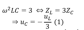 .
Từ giả thuyết bài toán


Mặc khác, từ định luật về điện áp cho các đoạn mạch mắc nối tiếp cho ta


Phức hóa
