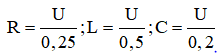 Chọn   A

=> Z = 5U; I==U/Z=U/0,5U= 0.2