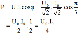 - Ta có:

- Công suất điện tiêu thụ của đoạn mạch là: