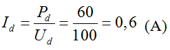 +  Cường độ dòng điện định mức qua đèn:

+ Khi mắc đèn nối tiếp với điện trở R, đèn sáng bình thường nên I = Id = 0,6 (A)

+ Vì mắc Rd nối tiếp với điện trở R rồi mắc vào hiệu điện thế U = 220V nên ta có: