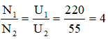 Tỉ số giữa số vòng dây của cuộn sơ cấp và số vòng dây của cuộn thứ cấp bằng:

  (Chú ý thứ tự dữ liệu bài ra)