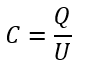 Điện dung của tụ điện được xác định bằng công thức