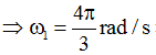 + T2 = 2T1 => ω1 = 2ω2

+  Mặt khác: 

+Từ hình vẽ: lần thứ 5 (không kể thời điểm t = 0):