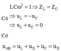=> chỉ cần tìm uX là tìm được uAB.

Không làm mất tính tổng quát, ta chọn

Bấm máy tính ta tìm được ngay