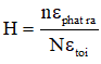 .

Giả sử trong khoảng thời gian t có N photon chiếu tới làm phát ra n photon thứ cấp.

Hiệu suất phát quang là:

Có n photon phát ra thì sẽ có n photon bị hấp thụ.

Do đó tỉ lệ photon bị hấp thụ là: