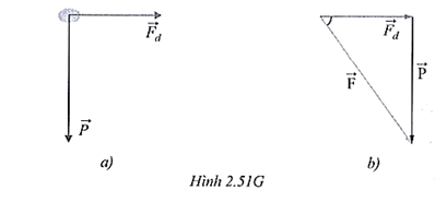 Lời giải

Hình 2.51G.b biểu diễn giản đồ vectơ lực. \[\overrightarrow F \] là hợp lực tác dụng lên viên đá.