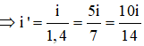 Ta có :

Với n = 1,4 thì bước sóng mới là :

→  Bước sóng giảm 1,4 lần  →  khoảng vân mới giảm 1,4 lần

→  có 14.2 + 1 = 19 Vân sang trong đoạn MN

 Và có 29 – 1 = 28 vân tối