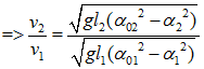 +  Theo đề bài:  T1 = 2T2 => l1 = 4l2

+ A2 = 2A1 => αo2.l2 = 2.αo1.l1 => αo2 = 8αo1 (*).

+  Lại có:

Thay (*) và (**) vào (1):