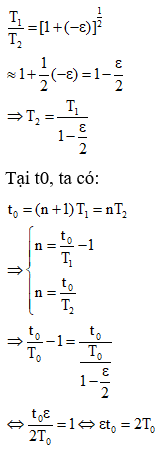 Con lắc thứ hai phải chịu thêm lực đẩy Acsimet ngược chiều trọng lực.