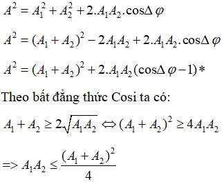 Áp dụng công thức Freshnel về tổng hợp dao động ta có: