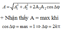 + Biên độ tổng hợp của hai dao động :

=>