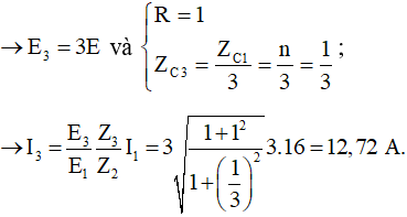 - Khi roto quay với tốc độ 600 vòng/phút, suất điện động của máy phát là E, ta chuẩn hóa: R1 = 1, ZC1   = n.

- Khi roto qua với tốc độ 1200 vòng/phút:

- Khi roto quay với tốc độ 1800 vòng /phút thì: