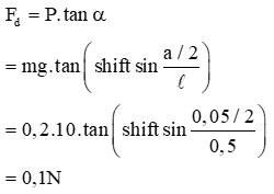 Khi quả cầu 1 nằm cân bằng thì: 

Từ hình vẽ, ta được: 

Mặt khác: