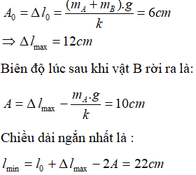 Phương pháp: Sử dụng công thức tính độ dãn của lò xo treo thẳng đứng

Cách giải:

 Biên độ ban đầu : 