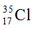 Đáp án:     B

Từ ký hiệu ca hạt nhân  

A là số khối hay số nuclon, Z là điện tích hạt nhân (số proton)  →  Hạt nhân   có  35 nuclôn ,  17 prôtôn