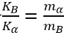 Đáp án   A:

Theo định luật bảo toàn động lượng:   (1)

Suy ra: 

Bình phương 2 vế (1): pB2 = pα2   ⇒  mBKB= mαKα   ⇒ 