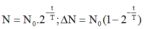 Ph ươngpháp:  Số hạt  nhân còn  lại và bị phân rã : 

 

 

 

Tại  thời điểm t=0 ta có :  

 

Ph ương pháp:   Số hạt  nhân còn  lại và bị phân rã 

 

Mà tại t= 6,78s có

 

 

Mà tại t= 6,78s  có

 

 

 

 

 Ngày

 