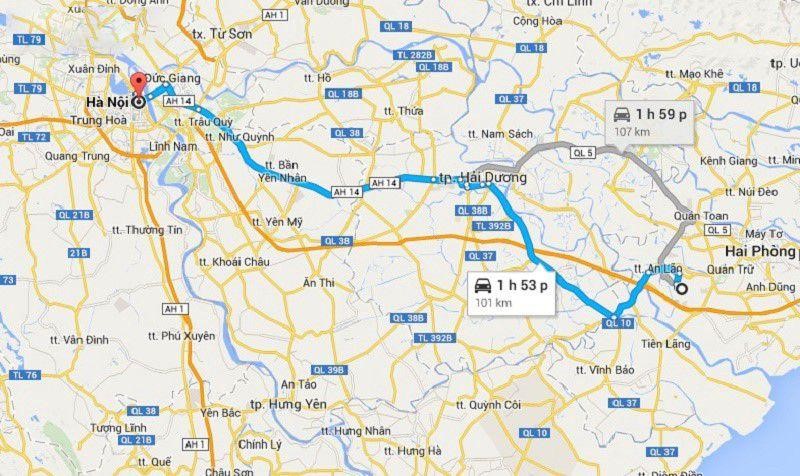 Thành phố Hải Phòng cách  trung tâm  thủ đô Hà Nội 12 0  km về phía Ðông  Đông – Bắc.