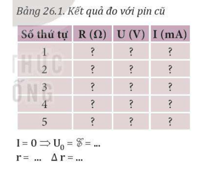 Hãy trả lời các câu hỏi sau: a) Có thể sử dụng đồng hồ đo điện đa năng để đo trực tiếp suất điện động của nguồn điện và điện trở trong của nguồn không? Tại sao? b) Để xác định suất điện động và điện trở trong của pin cần đo các đại lượng nào? c) Thiết kế phương án thí nghiệm để đo suất điện động và điện trở trong của pin điện hoá. (ảnh 2)