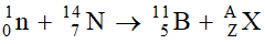- Ta có phương trình phản ứng hạt nhân:

- Áp dụng định luật bảo toàn số khối và bảo toàn điện tích ta được:

→ Hạt nhân X là hạt α.