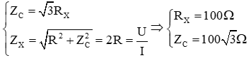 /span>

+ Với đoạn mạch X, dòng điện sớm pha hơn điện áp một góc π/3 → mạch có tính dung kháng và

+ Với đoạn mạch Y, dòng điện lại cùng pha với điện áp hai đầu mạch