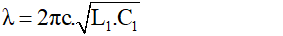 - Ta có:

+ Khi L = L1 ; C = C1  thì:

+ Khi L = 3L1 ; C = C2  thì:

- Vì λ