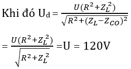 Khi ZC = ZCO = 2ZL thì PZC0 = P0

Khi ZC < 2ZL thì luôn có 2 giá trị của ZC để công suất tiêu thụ của mạch bằng nhau.

Khi ZC > 2ZL thì chỉ có 1 giá trị công suất