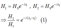 Ta có: 

- Số hạt nhân bị phân rã trong khoảng thời gian

- Thay (1), (3) vào (2) ta được: 