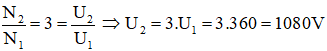 .

Ta có:

Máy biến áp lí tưởng nên ta có: