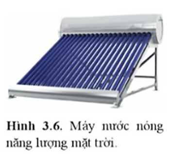 Chức năng: Đây là một thiết bị hoạt động dựa vào nguồn năng lượng mặt trời để tạo ra nhiệt, làm nóng nước, phục vụ nhu cầu sinh hoạt của gia đình như tắm giặt, nấu cơm, rửa bát…

Nguyên lí hoạt động:  Máy nước nóng năng lượng mặt trời hoạt động dựa trên nguyên lý đối lưu nhiệt tự nhiên, khi có ánh nắng mặt trời các ống chân không có sẵn nước lạnh sẽ hấp thụ nhiệt và làm nóng nước nhanh mà không cần phải cắm điện như máy nước nóng gián tiếp hay máy nước nóng trực tiếp. Theo nguyên lý đối lưu nhiệt, nước nóng hơn có xu hướng di chuyển lên trên bồn nước  và nước lạnh di chuyển xuống dưới ống chân không để được làm nóng. Quá trình làm nước nóng sẽ kết thúc khi nhiệt độ nước trong cả bình chứa và ống chân không bằng nhau.